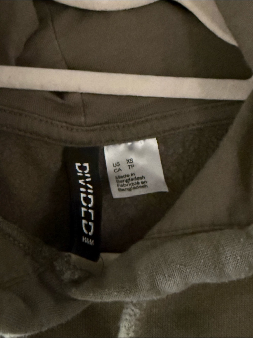 H&M Cotton Olive Crewneck Hoodie with Sleeve Pockets - Picture 2 of 6